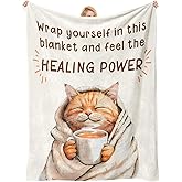 Get Well Gifts for Women Men After Surgery, Get Well Soon Gift Cancer Care Breast Cancer Gifts for Woman, Thinking of You Feel Better Gift Chemotherapy Must Haves Healing Power Blanket 60"×50"