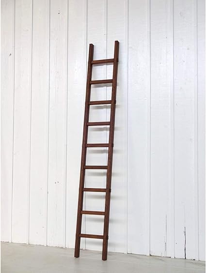Amazon Co Jp B品 強度 耐久性抜群 小さな木製梯子 はしご ９段 ウォルナット色 ラダー 踏み台 階段 W303 H1 940mm 楽器