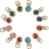 KitBeads 20pcs Real Gold Round Crystal Bead Cubic Zirconia Charms for Jewelry Making