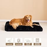 EHEYCIGA Fluffy XL Dog Crate Bed Calming Anti Anxiety 105x70x9cm Black view 6