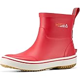 HISEA Kids Rain Boots for Girls Boys Toddler, Waterproof Non-Slip Easy-on Rubber Deck Boots, Lightweight Flexible Unisex-Child Ankle Chelsea Booties for Outdoor School Play