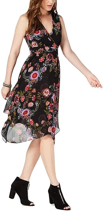 Amazon.com: INC Women's Floral Surplice Handkerchief-hem Fit & Flare Dress: Clothing