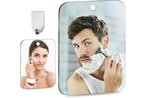 XOUDSI Shower Mirror Fogless for Shaving, (Medium 6x8 inch)30% Than Original, Shower Mirror Fogless, Small Wall Mirrors for Camping, Travel Shaving Mirrors for Shower, Outdoor Plastic Mirro for Shower