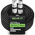 GearIT XLR to XLR Microphone Cable (150 Feet, 1 Pack) XLR Male to Female Mic Cable 3-Pin Balanced Shielded XLR Cable for Mic Mixer, Recording Studio, Podcast - Black, 150Ft, 1 Pack