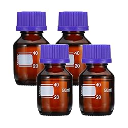 PATIKIL 4 Pack Reagent Media Storage Bottles, 50ml