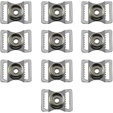LUORNG 10PCS Football Helmet Repair Kit Stainless Steel Sports Helmets Buckle Helmet Chin Strap Adapter for Baseball Hockey Football