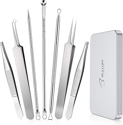 Bestope Blackhead Remover Tool Kit 7 Pcs Blackhead Extractor