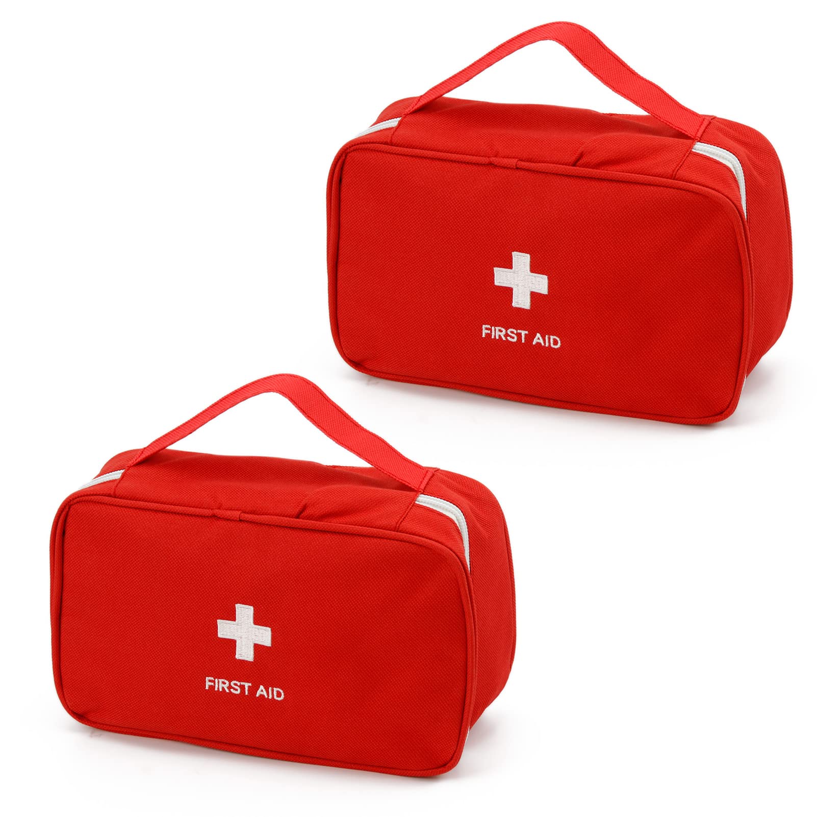 Photo 1 of TOPASION Portable Empty First Aid Kit Bag, Travel Medicine Pouch, Small Medical Bag (2 Pieces Red)