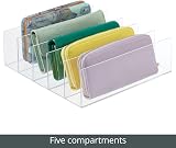 mDesign Clutch Bag Organiser with 5 Slots - Clear Handbag Storage view 4