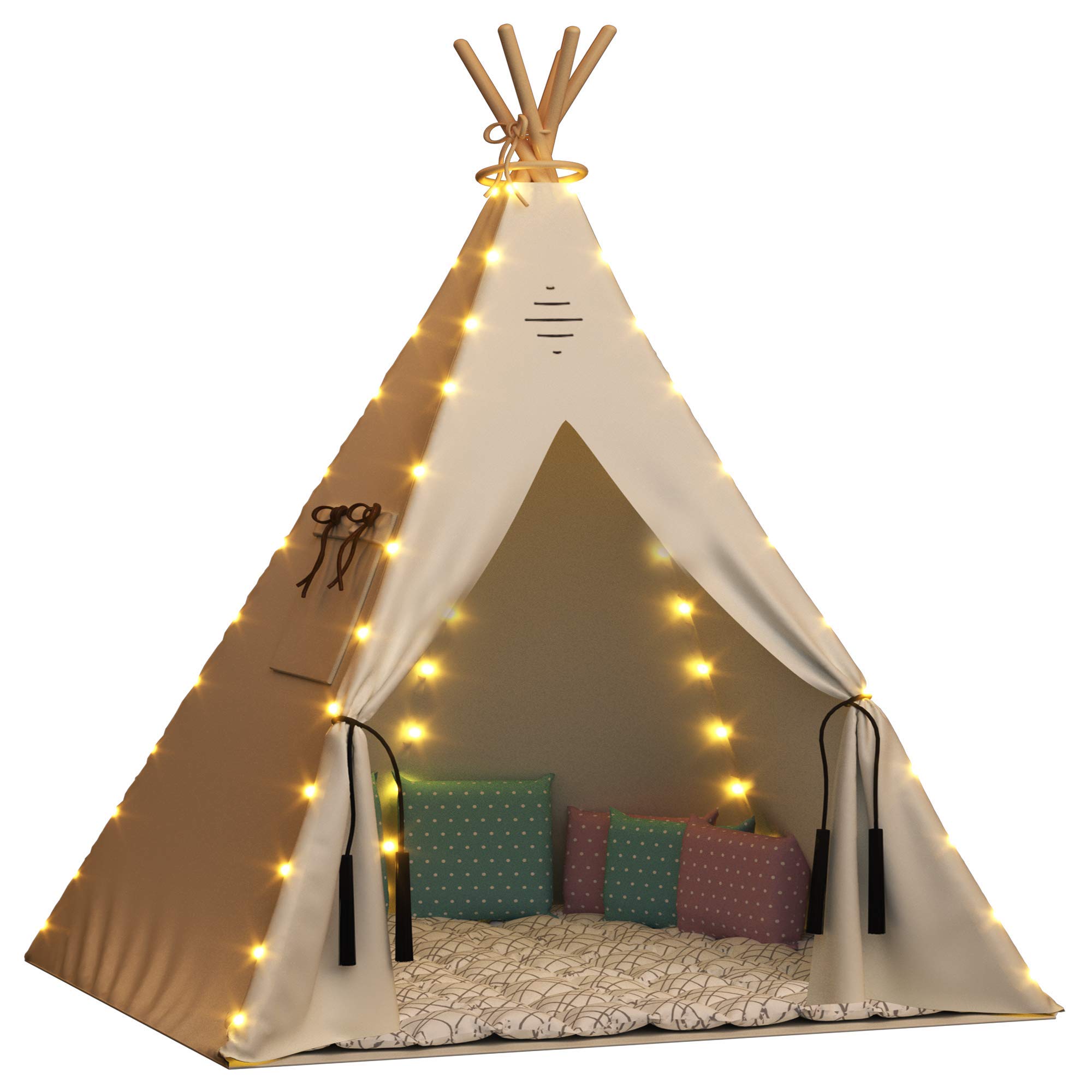 Kids Play Tent Teepee Playhouse Battery Operated Bright LED Bulbs