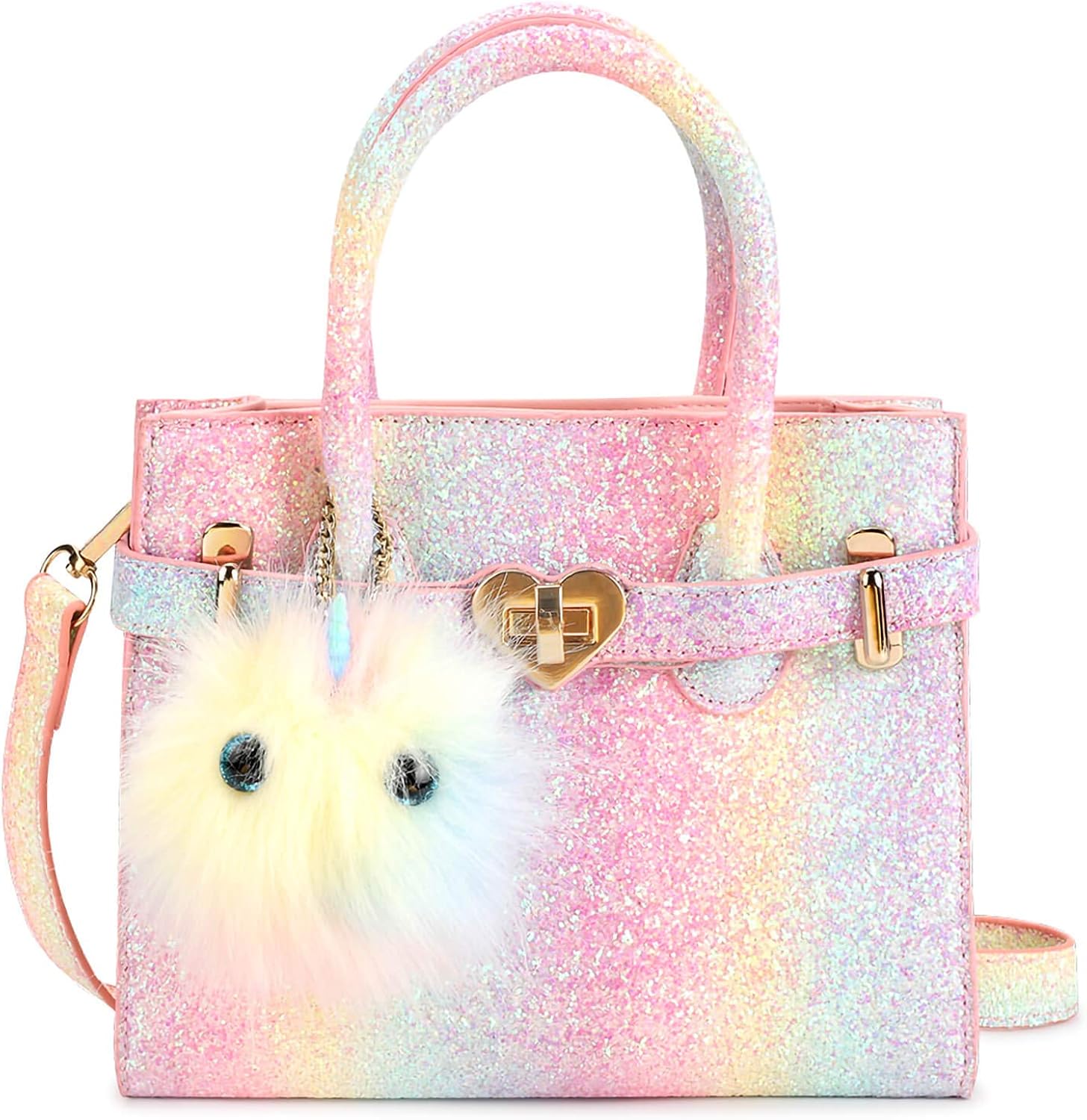 Mibasies Unicorn Kids Purse for Little Girls Rainbow Toddler Crossbody