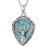 DOLIOX Genuine Turquoise Necklace Animal Pendant for Women 925 Sterling Silver Vintage Boho Native American Western Jewelry for Her Wife Mother