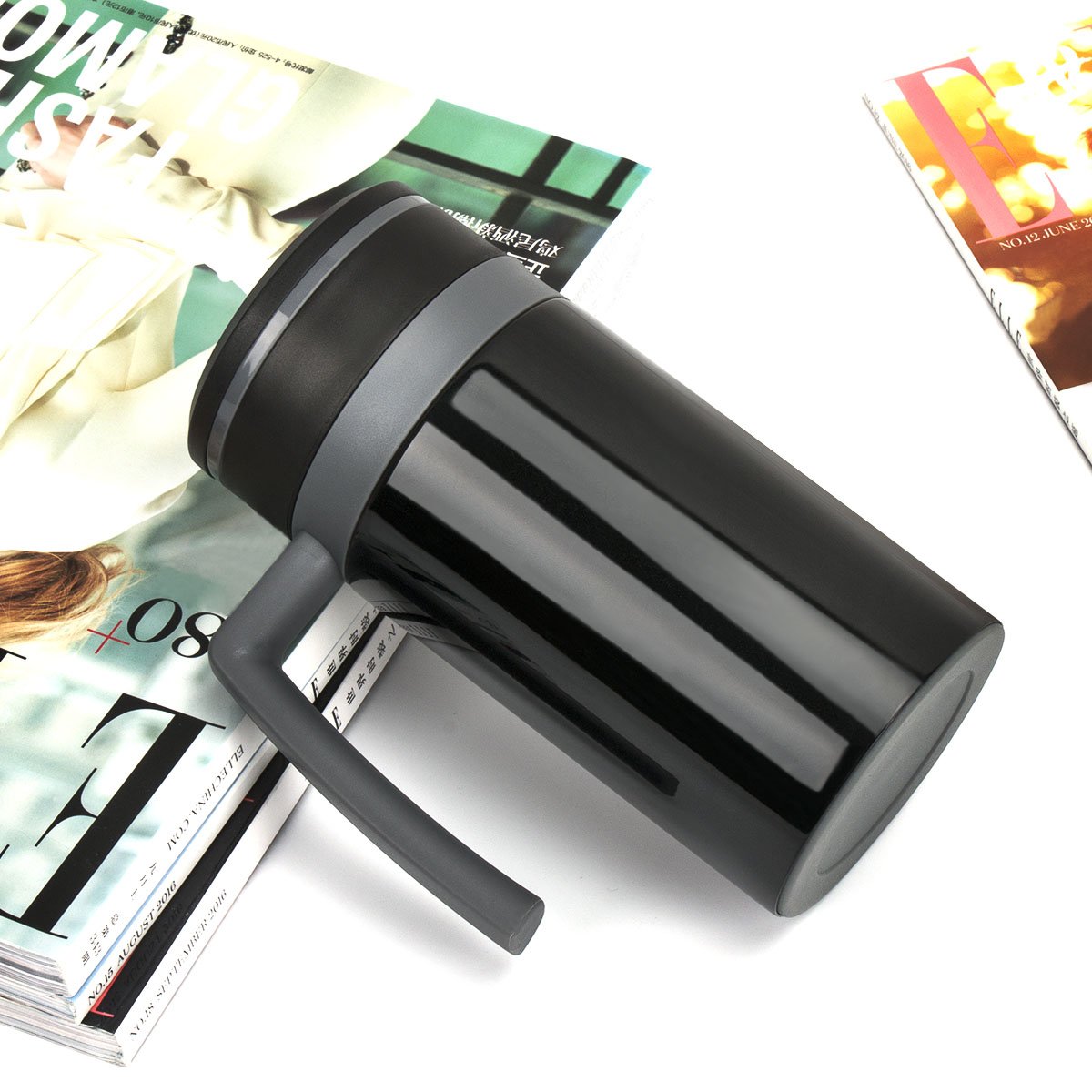 Coffee Mug, 450 ML Double Wall Water Bottle Vacuum Insulated Flask Stainless Steel Tumbler Portable Cup for Outdoor Camping Hiking Swimming and Riding Travel Easy To Go Keeps Hot Drinks