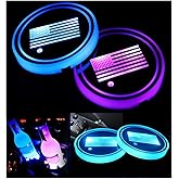 2PCS LED Car Cup Holder Lights, Light up Car Coasters for Cup Holders 7 Color-Changing Light Up Cup Holder Insert Coasters, Waterproof Car Accessories for Teens, Car Gifts for Men & Women (Color 6)
