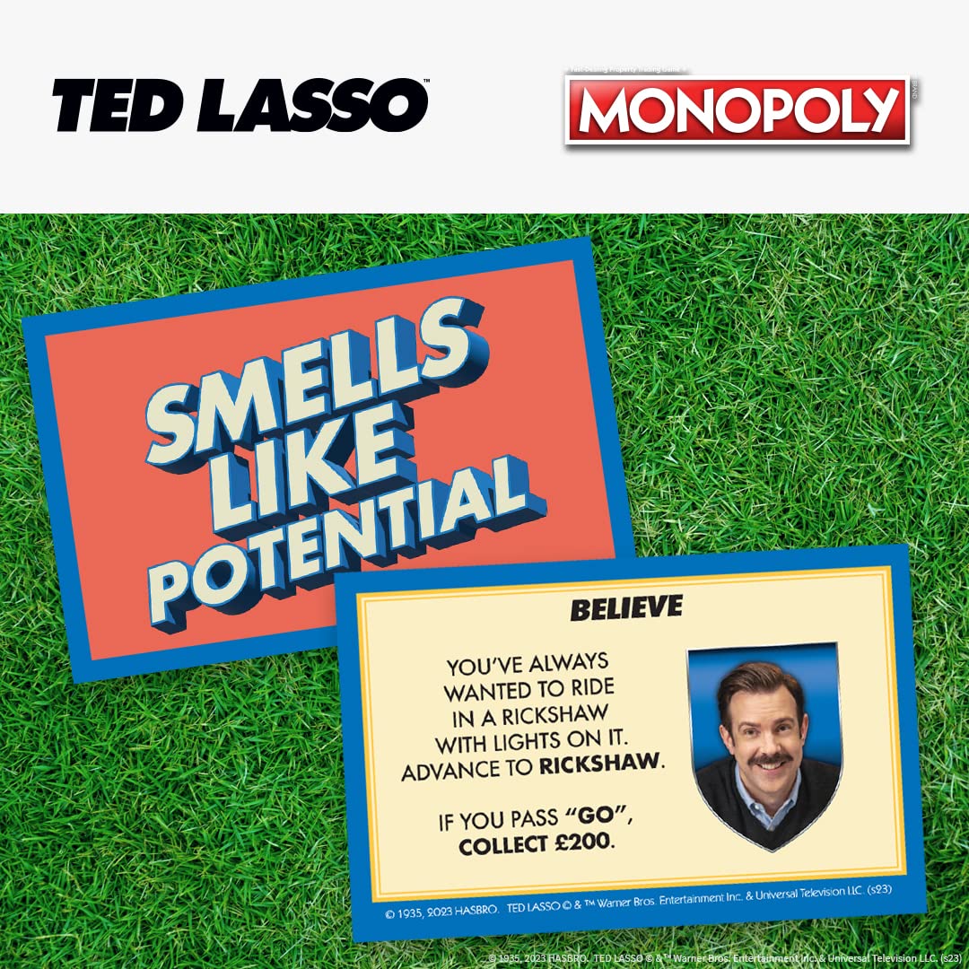 Monopoly Ted Lasso | Officially Licensed Board Collectible Board Game | Play as Believe Sign, Goldfish, Tea up, Ted’s Visor and More | Based On Popular Comedy Series