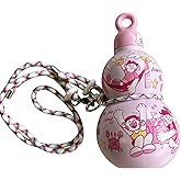 Cute Cartoon Gourd Water Bottle with Strap, 580ml Water Bottle, Portable Sport Stylish Look Cup, 316 Stainless Steel for Hot & Cold Drinks for Office Outdoor Travel for Friends and Family (Pink)