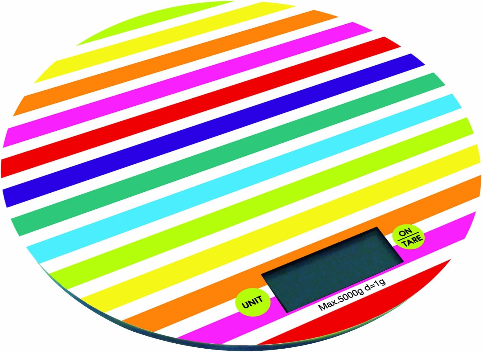 Pebbly Kitchen Scales round-18.5cm-Rainbow