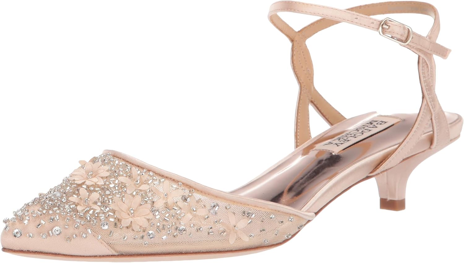 badgley mischka iris kitten heel slingback pump