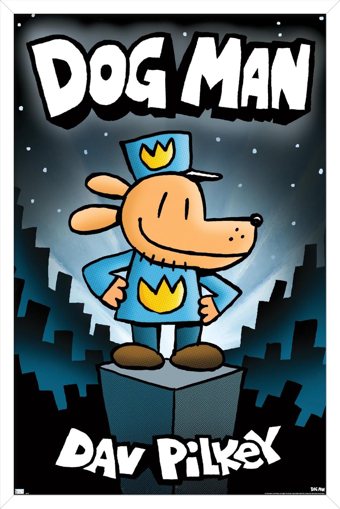 Trends International Dog Man – Book Cover (2016) Wall Poster, 22.4L x 14.7W, White Framed Version