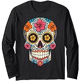 Sugar Skull Calavera Halloween Long Sleeve T-Shirt