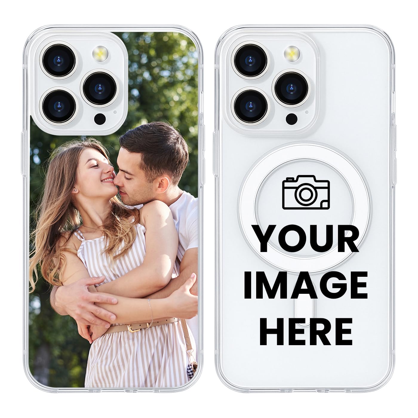 Custom Photo Phone Case – Clear Case for MagSafe – Fits iPhone X, 11, 12, 13, 14, 15, 16 17Air/Pro/Pro Max– Personalized Picture Print – Slim Transparent TPU Cover – Printed in USA (Clear)