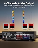 Donner Stereo Receiver 1000W 4 Channel Bluetooth 5.0 USB FM Karaoke Mic view 4