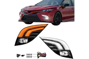 BOXLIGHT LED Fog Lights Compatible with 2018 2019 2020 Toyota Camry SE & XSE 1 Pair w/Bezel Grill Cover, Switch and Wiring Harness