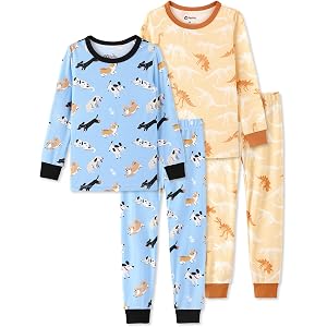 PATPAT Bamboo Viscose Toddler Pajama Sets, 4-piece PJs for Baby Girls Boys | Bamboo Viscose, Soft, Breathable Comfort, Gentle