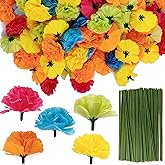ROYHOO 50PCS Marigold Flower Heads, Colorful Artificial Flowers for DIY Marigold Garland Diwali Day of The Dead Halloween Wedding Party Home Decorations