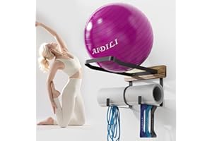 AIDILI for BABYGO/THERABAND/Trideer Birthing Ball & Exercise Yoga Wall Mount Ball Holder, Heavy Duty Pilates Circles Holder, Yoga Mat Holder, Stability Medicine Ball Storage Rack for Women
