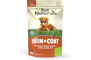 Pet Naturals Skin and Coat for Dogs with Dry, Itchy and Irritated Skin, 30 Chews - Salmon Oil, Vitamin E and Flax Oil - No Corn or Wheat - Vet Recommended