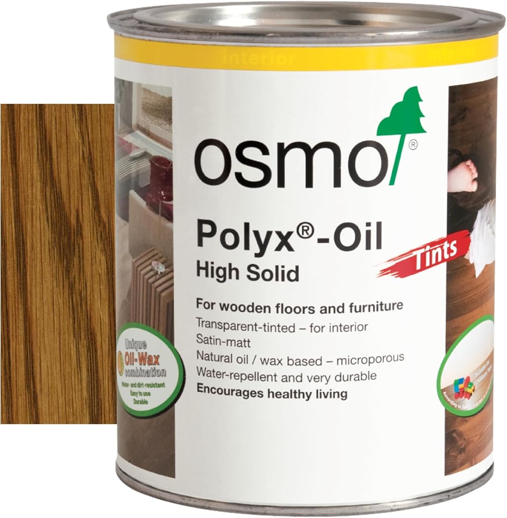 Osmo Polyx-Tints Amber Satin 750ml Hard Wax Oil for Wood Furniture Floors