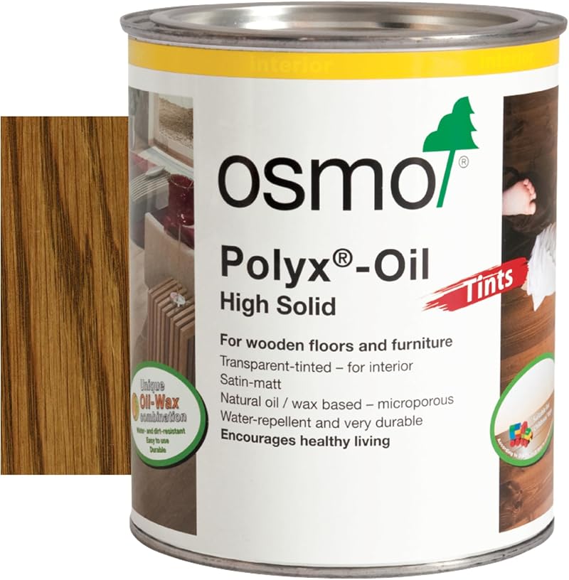 Osmo Polyx-Tints Amber Satin 750ml Hard Wax Oil for Wood Furniture Floors