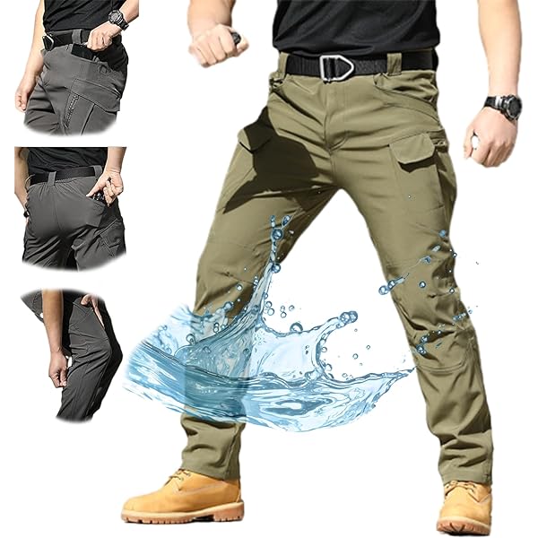 CLANE｜WAIST BELT MILITARY PANTS Amazon.com: Flexcamo - Tactical Waterproof Pants with