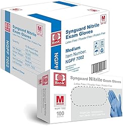 Basic Medical Blue Nitrile Exam Gloves - Latex-Free