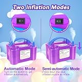 FLSEPAMB Electric Balloon Pump Dual Nozzle 2 Modes Portable Purple Accessories view 5