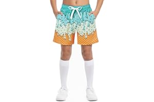 Cozople Boys Athletic Shorts Kids Basketball Shorts Mesh Breathable Shorts for 7-16 Years