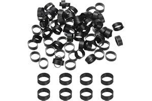 PATIKIL Silicone Rubber Bands Cable Ties 0.6", 80 Pcs Flat Rubber Elastic Band for Office Supplies Home Cord Wrapping, Black