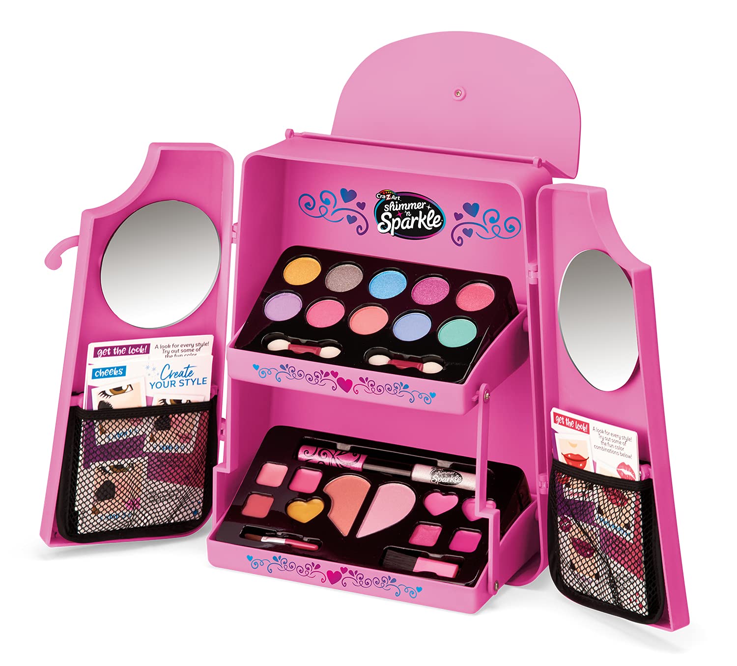 CRA-Z-ART Shimmer and Sparkle All in one beauty makeup Backpack Kids makeup set for girls real cosmetics kit for girls Washable make Safe non toxic makeup