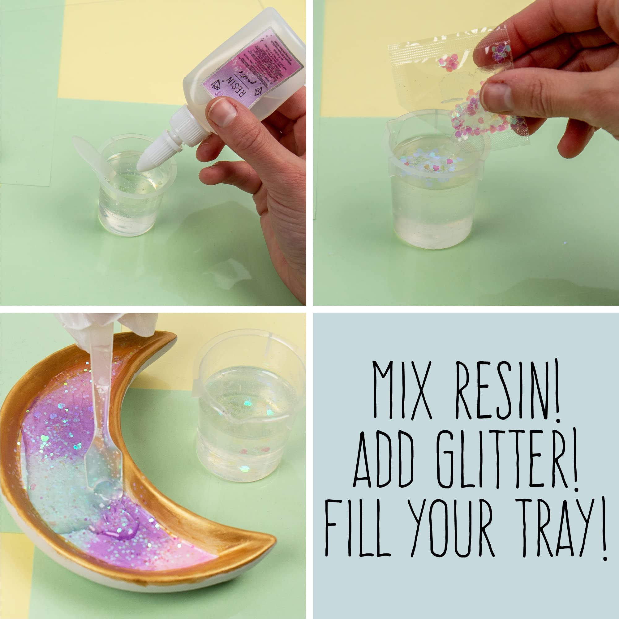 STMT D.I.Y. Resin Jewelry Dish Kit, Epoxy Resin Jewelry Dish Kit, Creative Resin Craft Kit for Beginners, Create Your Own Trinket Tray Dish, Great Weekend Activity for Kids Adults