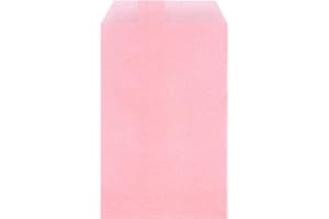 Baby Pink Flat Greaseproof Paper Sandwich Bags 6x9 for Merchandise Party Favors Cookies Candy Snacks Popcorn Bakery Candle Gift Wrap, Pack of 100 by Quotidian (6'' x 9'')
