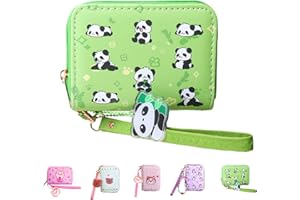 AACKS Little Girls Coin Purse Kids Small Wallet for Teen Girls Women Mini Coin Pouches with Strap Cute Cartoon Card Holder Cat Kitty Panda Unicorn Bear