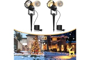 L LOHAS LED 5W Dusk to Dawn Outdoor Lighting, Auto On/Off 3000K Landscape Outdoor Spotlight, IP66 Waterproof Plug in Spot Lights for Yard, Garden, House, Pathway, Plant, UL Listed (2 Pack)