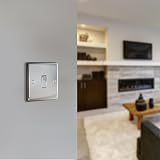 BG Electrical Single 2 Way Wall Light Switch Nexus Metal Polished Chrome 20A view 7