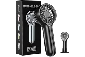 BDXXJ Mini Personal Fan Handheld, Small Portable Handheld Fan, Battery Operated, USB Rechargeable Face Makeup Lashes Desk Fan with Base, for Kids, Girls, Women, Men, Indoor, Outdoor Travelling, Black