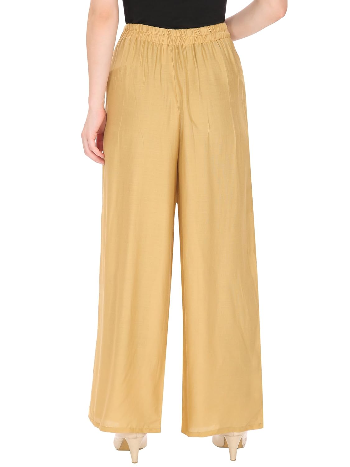 damen mode women rayon solid button palazzo pants