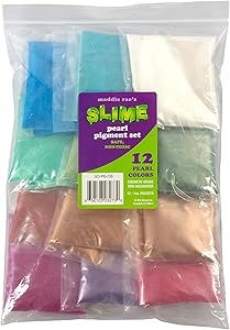 Maddie Rae's Slime Pearl Pigment Powder Extra Large 28g (1oz) Packs- 12 Mica Powder Colors - Great for Slime, Soap Making, Candle Making, Bath Bomb Dye Colorant