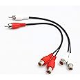 RCA (M) to 2 RCA (F) Stereo Audio Y Adapter Subwoofer Cable Meiyangjx 1 Male to 2 Female Y Splitter Connectors Extension Cord