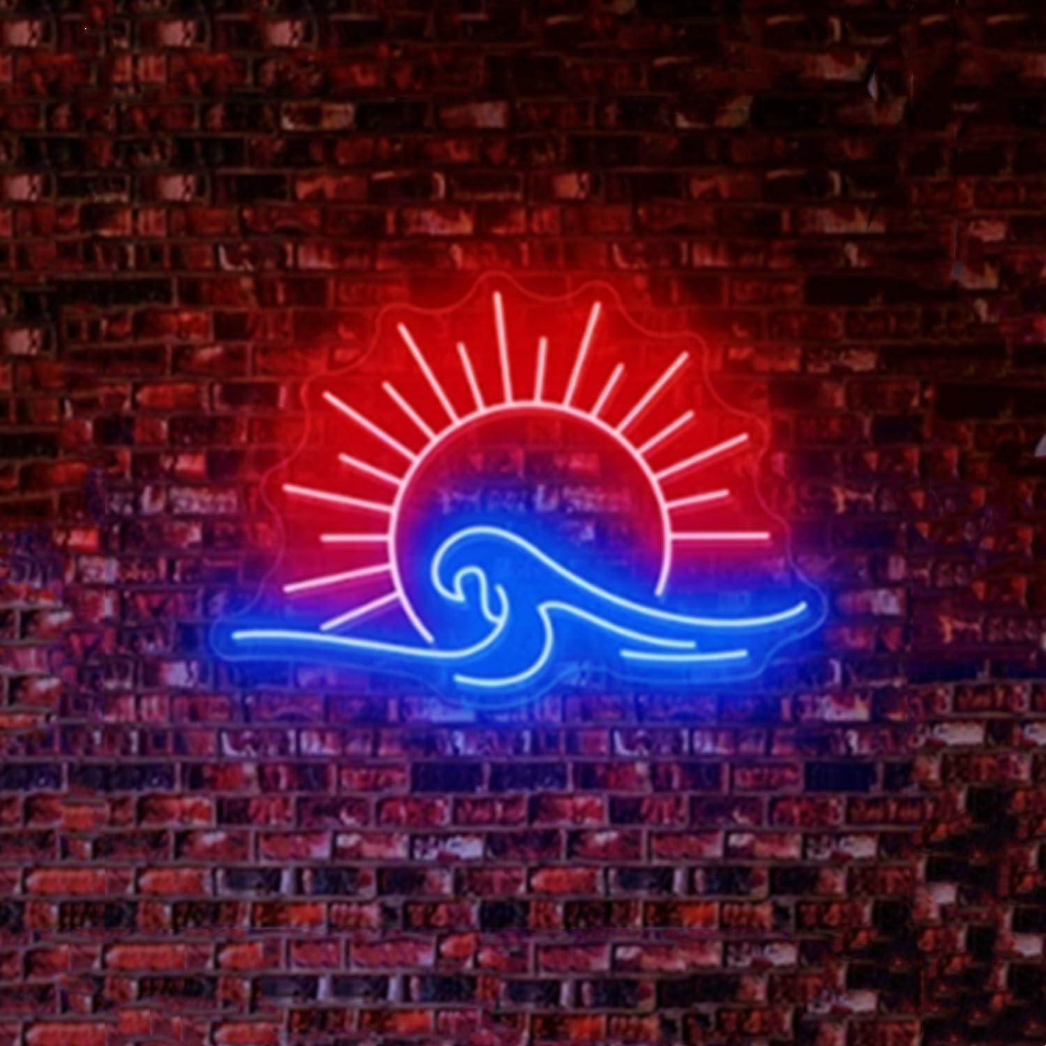 HFHungkeong Sunrize Wave Neon Signs for Wall Decor,LED Arylic Neon Wave Sign with Dimmable Switch,Game Neon Light for Kids Bedroom Gaming Room Dorm Home Bar Man Cave Gifts,16.1x11.3In/41x28.7CM