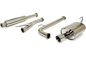 YONAKA MOTORSPORTS Yonaka Stainless Steel Performance Exhaust Compatible/Replacement for 2003-2005 Honda Accord 4-CYL 4-DR